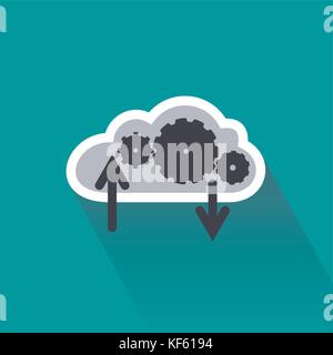 Digital data computing on cloud server Stock Vector