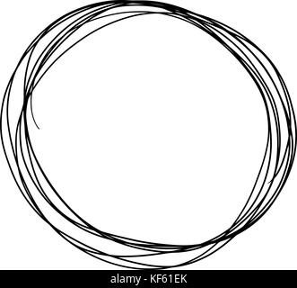 Simple hand drawn circle frames . Round doodle vector sketch tem Stock ...