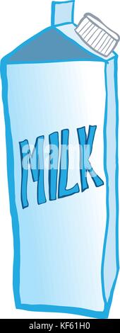 vector hand drawing sketch milk box illustration Stock Vector Art