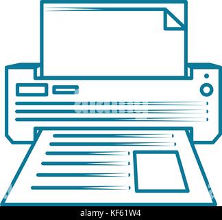 Printer linear illustration Stock Vector