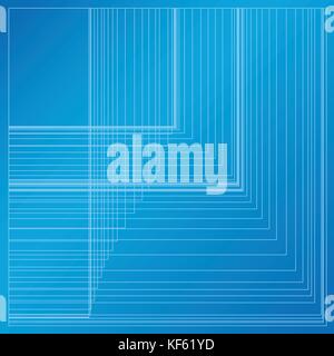 Blueprint Background with random rectangle grid Stock Vector