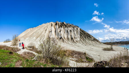 Large mining Spoil tip hill  in Rummu quarry, Estonia Stock Photo