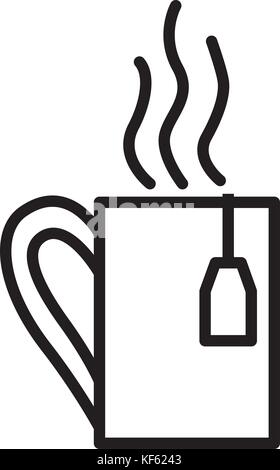Tea cup linear icon Stock Vector