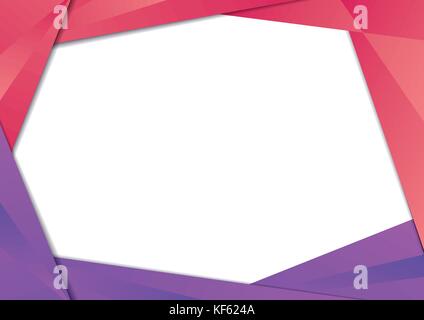 Red and Purple triangle frame border Stock Vector