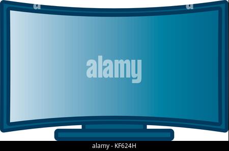 Curved Flat Screen Smart TV Stock Vector