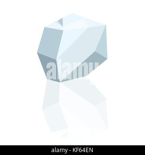 Vector illustration of a gemstone emerald with reflection on a mat Stock Vector