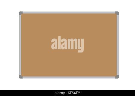 Realistic vector illustration of a blank cork whiteboard with aluminum frame, isolated on a white background Stock Vector