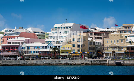 Waterfront view of Hamilton, Bermuda. Stock Photo