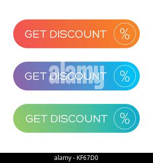 Get Discount button vector Stock Vector