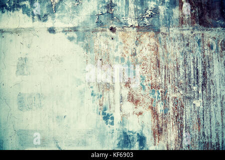 Old grungy concrete wall background, color toning applied. Stock Photo