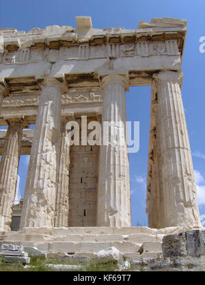 The Parthenon. East façade view without scaffolding. Stock Photo