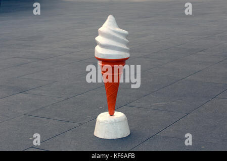 giant  three foot ice cream cone one metre high plastic shop dummy Stock Photo