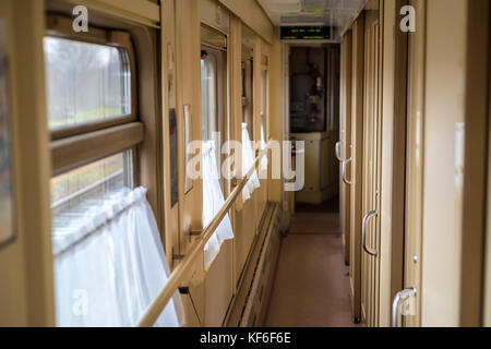 Interior picture inside train carriage Stock Photo