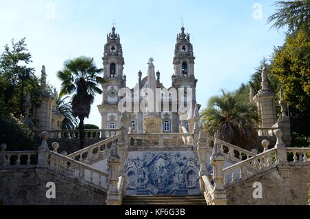 Our lady of Remedies Church pilgrim site and baroque stairway Lamego Portugal Stock Photo