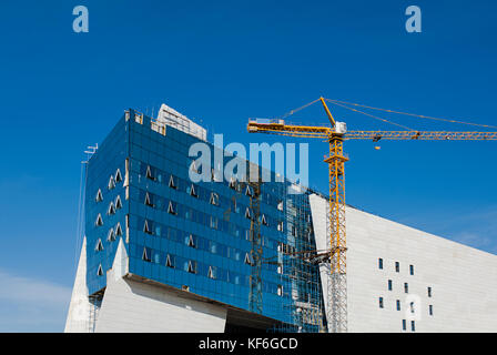 A modern building under construction in Astana, Kazakhstan. Stock Photo