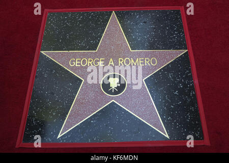Los Angeles, California, USA. 24th Oct, 2017. George Romero's star is unveiled at a ceremony on the Hollywood Walk of Fame on October 25, 2017 in Los Angeles. Credit: Ringo Chiu/ZUMA Wire/Alamy Live News Stock Photo
