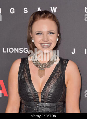 Hollywood, California, USA. 25th Oct, 2017. Mykie, at Premiere Of Lionsgate's 'Jigsaw' At ArcLight Hollywood in Hollywood, California on October 25, 2017. Credit: Faye Sadou/Media Punch/Alamy Live News Stock Photo