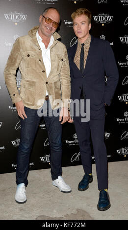 Photo Must Be Credited ©Alpha Press 078237 19/10/2017 Joe Joseph Corre and Fletcher Cowan at the Veuve Clicquot Widow Series with Carine Roitfeld held at 17 Islington Green in London. Stock Photo