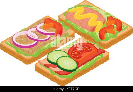 Toast icon, isometric style Stock Vector