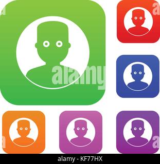 Man in the dark set color collection Stock Vector