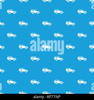 Jeep pattern seamless blue Stock Vector