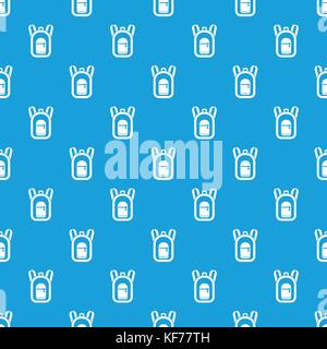 Backpack pattern seamless blue Stock Vector
