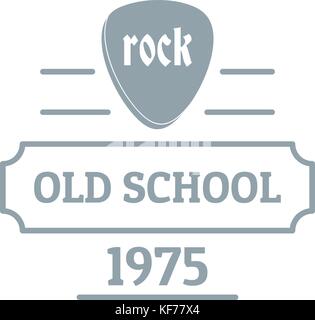 Old school logo, simple gray style Stock Vector