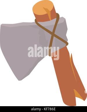 Stone axe icon, isometric style Stock Vector