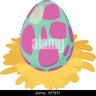Dinosaur egg icon, isometric style Stock Vector