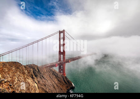 The Golden Gate Bridge in a foggy day, San Francisco, California, USA Stock Photo