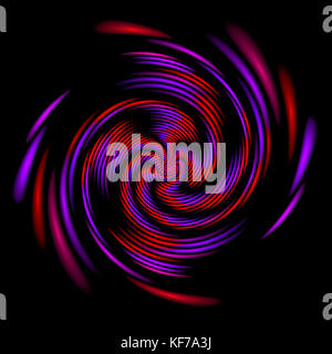 Fractal illustration of colored spiral isolated on black background Stock Photo