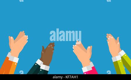 Flat. Concept of success Applause. Hands clapping. Vector Illustration Stock Vector