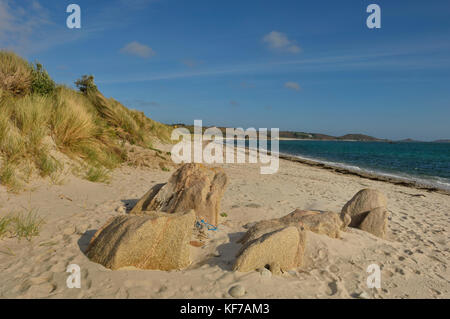Lawrence’s Bay beach at St Martin's Flats. St Martin's, Isles of Scilly, Cornwall, England. UK Stock Photo