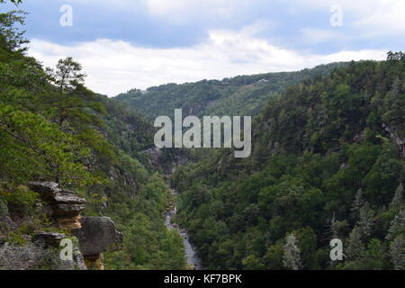 Tallulah Gorge State Park and the rolling valleys in the distance Stock Photo