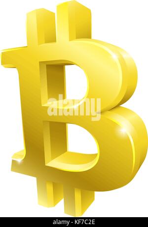 Bitcoin 3d Gold Sign Symbol Stock Vector