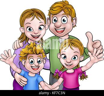 Family Cartoon Characters Stock Vector