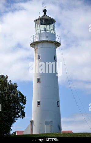 The lighthouse on the bird sanctuary and open nature reserve of Tiritiri Matangi in the Hauraki Gulf, north of Auckland on New Zealand's north island Stock Photo