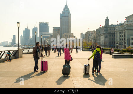 asia cina shanghai pearl of the east travel trip television tower shanghai museum Bund Pudong Bund Sightseeing Tunnel Stock Photo