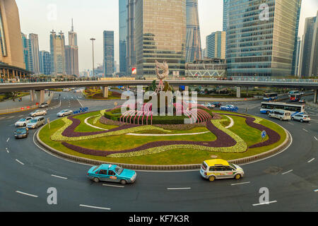 asia cina shanghai pearl of the east travel trip television tower shanghai museum Bund Pudong Bund Sightseeing Tunnel Stock Photo