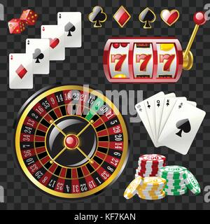 Set of casino objects - modern vector realistic isolated clip art Stock Vector