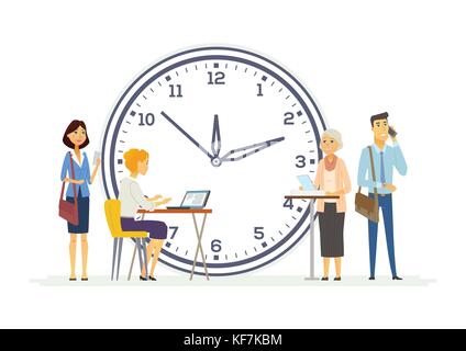 Time management for business - modern cartoon people characters illustration Stock Vector