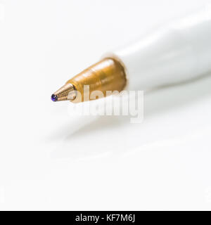 A macro shot of a ballpoint pen. Stock Photo