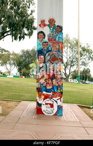 USA, California, San Diego, street art painted on the bridge above Chicano Park Stock Photo