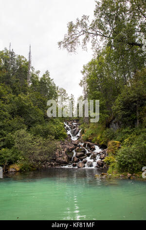 USA, Alaska, Redoubt Bay, Big River Lake, a waterfall near Wolverine Cove Stock Photo