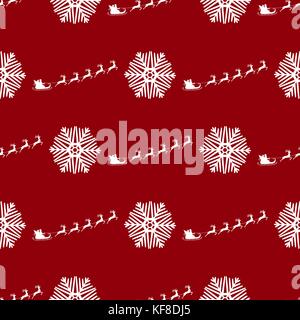 Seamless pattern, Christmas reindeers are brought Santa Claus Stock Vector