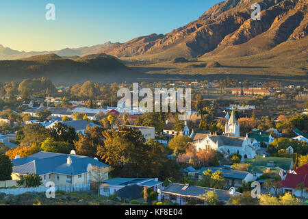 View of Montagu at dawn, Western Cape, South Africa Stock Photo