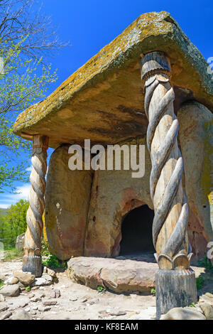 Beautiful stone dolmen in Caucasus Stock Photo