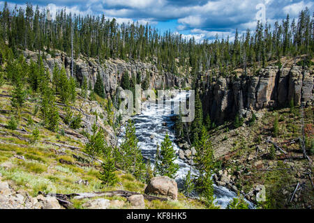 Overlook over the Lewis river, Yellowstone National Park, Wyoming, USA Stock Photo