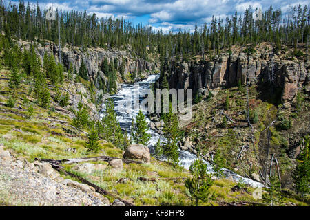 Overlook over the Lewis river, Yellowstone National Park, Wyoming, USA Stock Photo