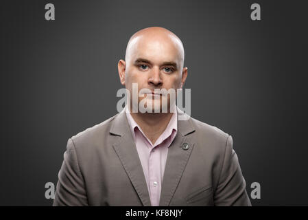 Portrait of caucasian bald man